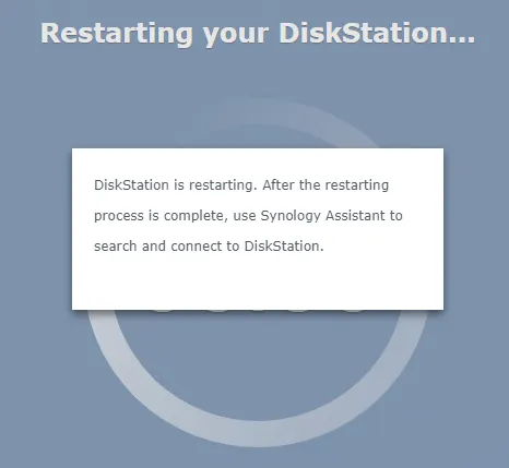 Restarting the Diskstation