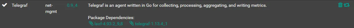 Telegraf package in pfSense