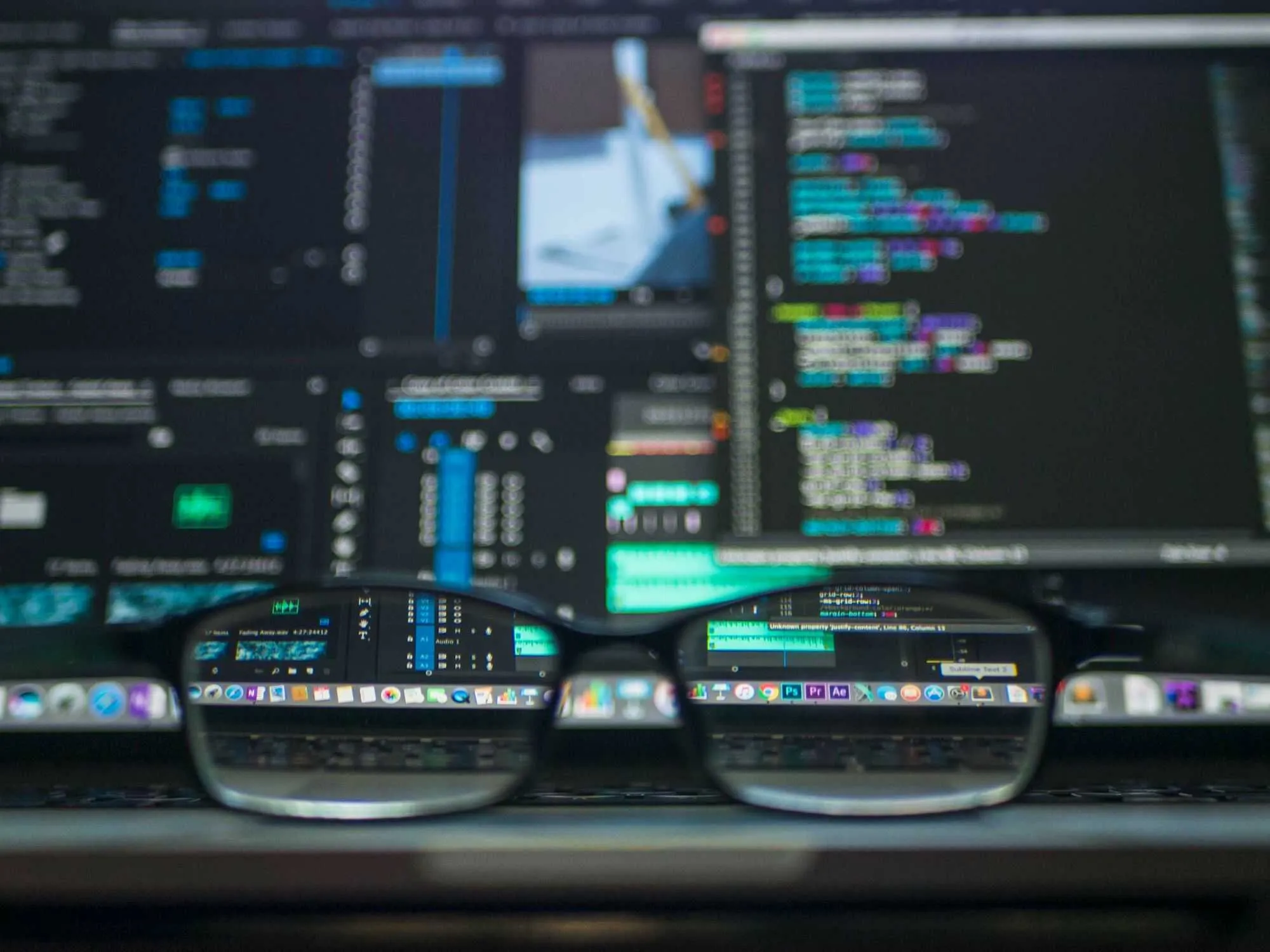 Reading glasses on laptop